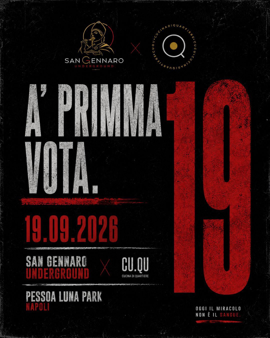 A' primma vota — San Gennaro Underground × Cu.qu cucina di quartiere